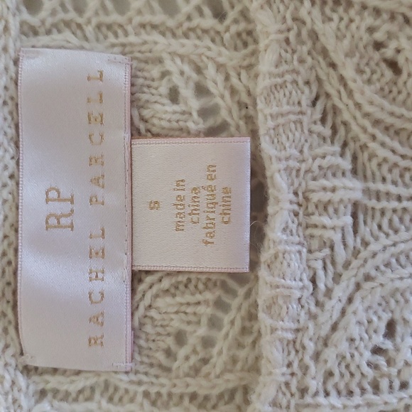 Rachel Parcell Pointelle Open Knit Ruffle Sweater Wool Alpaca Blend Size S - Picture 9 of 10